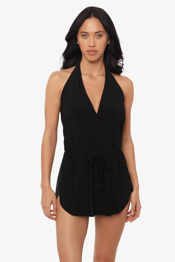 MagicSuit Solid Ellie One Piece Romper Swimsuit
